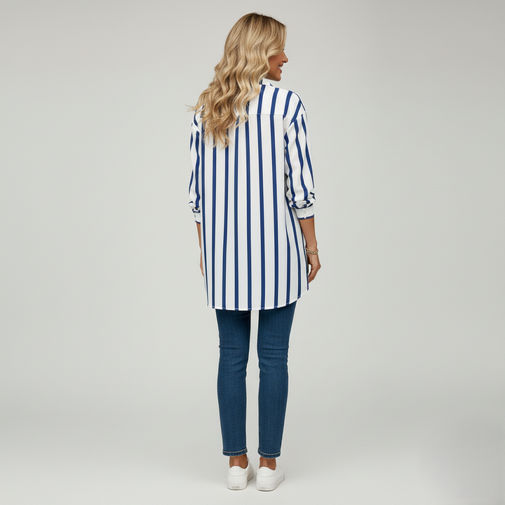 Den Graaf® | Blouse met klassieke strepen en moderne elegantie