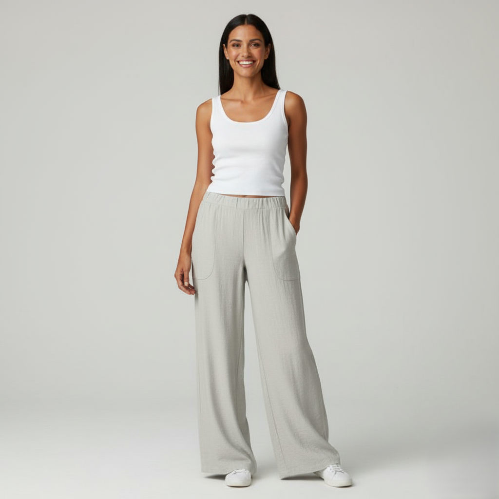 Den Graaf® | Casual Broek Met Wijde Pijpen