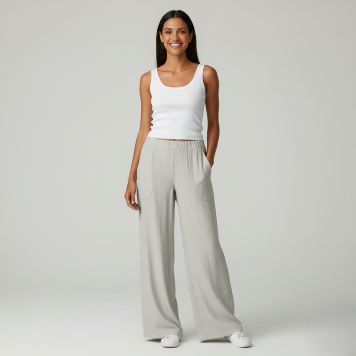 Den Graaf® | Casual Broek Met Wijde Pijpen