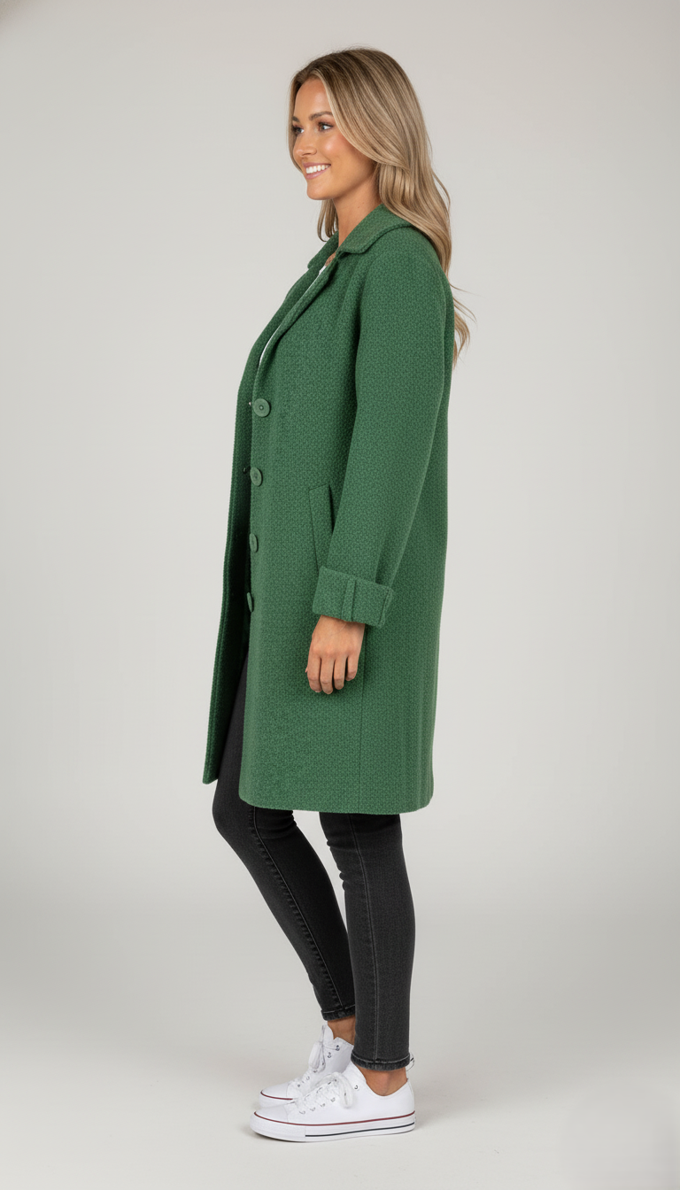 Den Graaf® | Casual Enkelborstig Jas met Wollen Revers