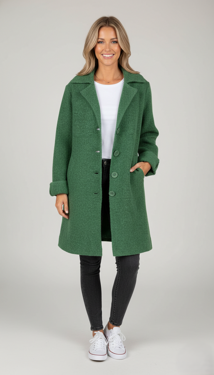 Den Graaf® | Casual Enkelborstig Jas met Wollen Revers