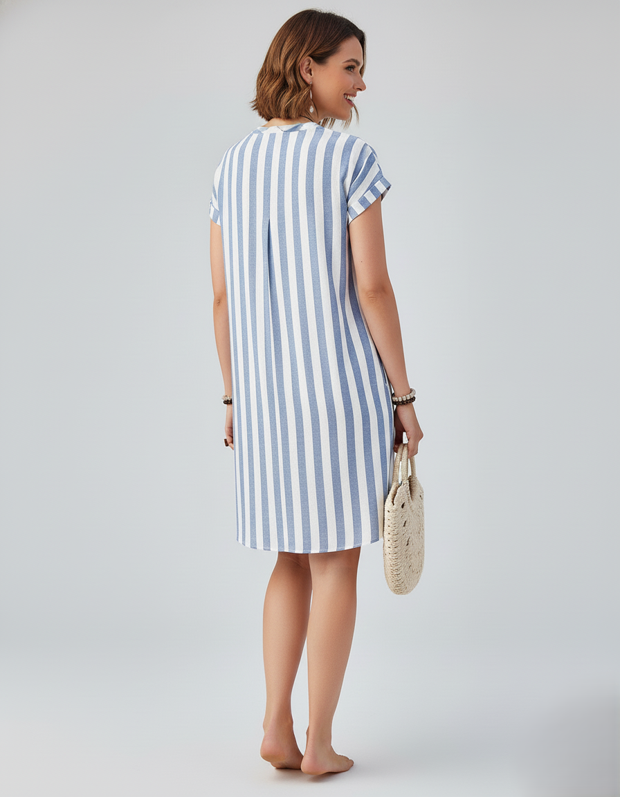 Den Graaf® | Elegante gestreepte overhemdjurk