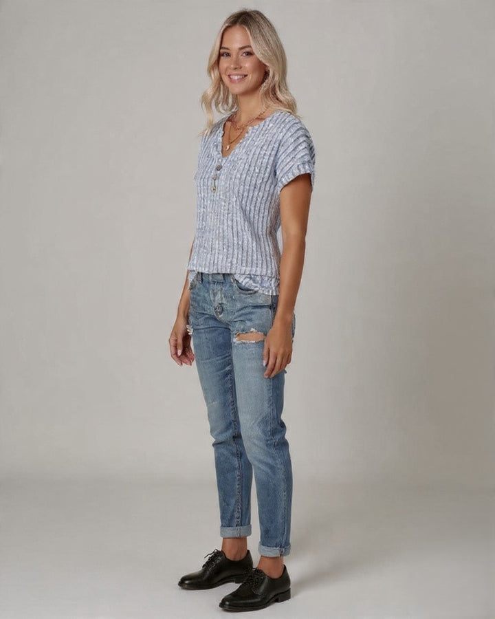 Den Graaf® | GEBREIDE BLOUSE MET V-HALS