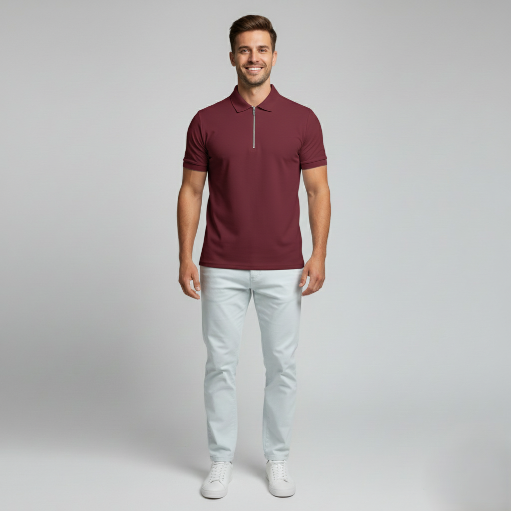 Den Graaf® | Klassieke Rits Polo Shirt