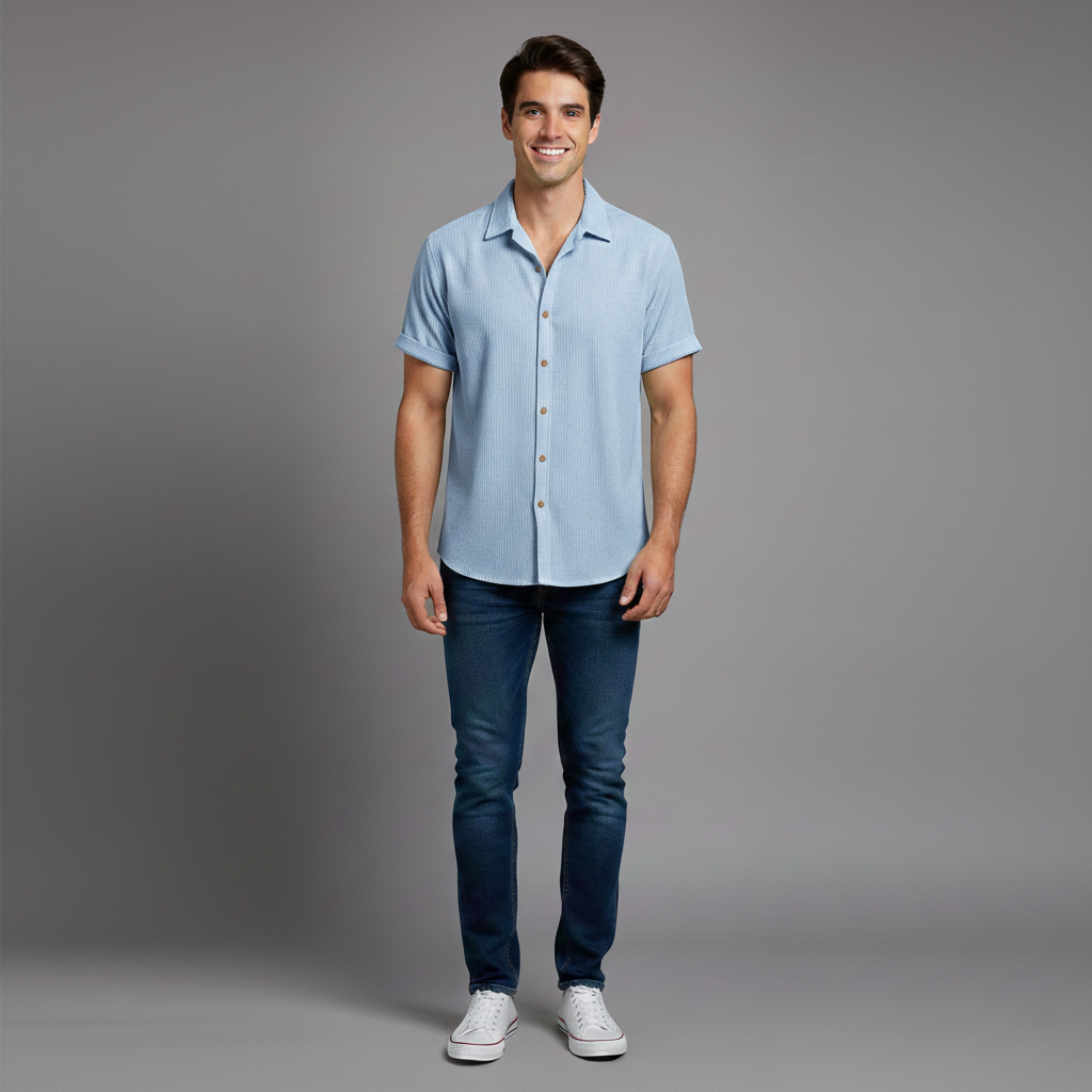 Den Graaf® | Overhemd met Knopen en Korte Mouwen