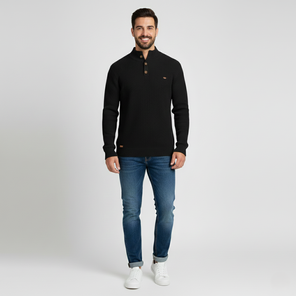 Den Graaf® | Herentrui Met Knoopdesign