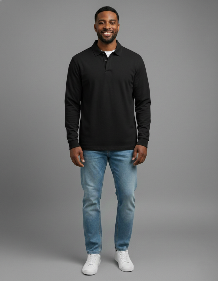 Den Graaf® | Luxe Polo met Lange Mouwen