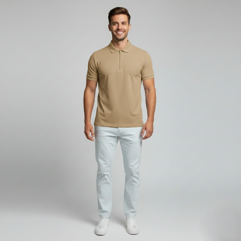 Den Graaf® | Klassieke Rits Polo Shirt