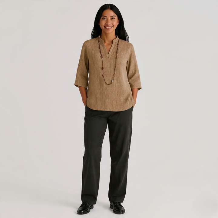 Den Graaf® | Linnen blouse met relaxte elegantie