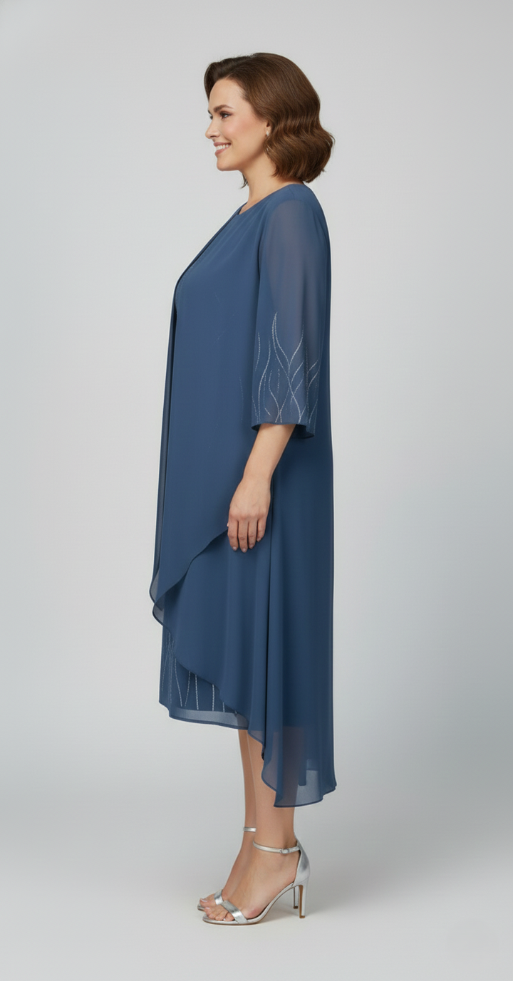 Den Graaf® | Elegante vloeiende jurk met overlay