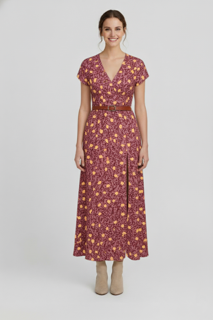 Den Graaf® | Luchtige boho maxi-jurk met bijpassende riem