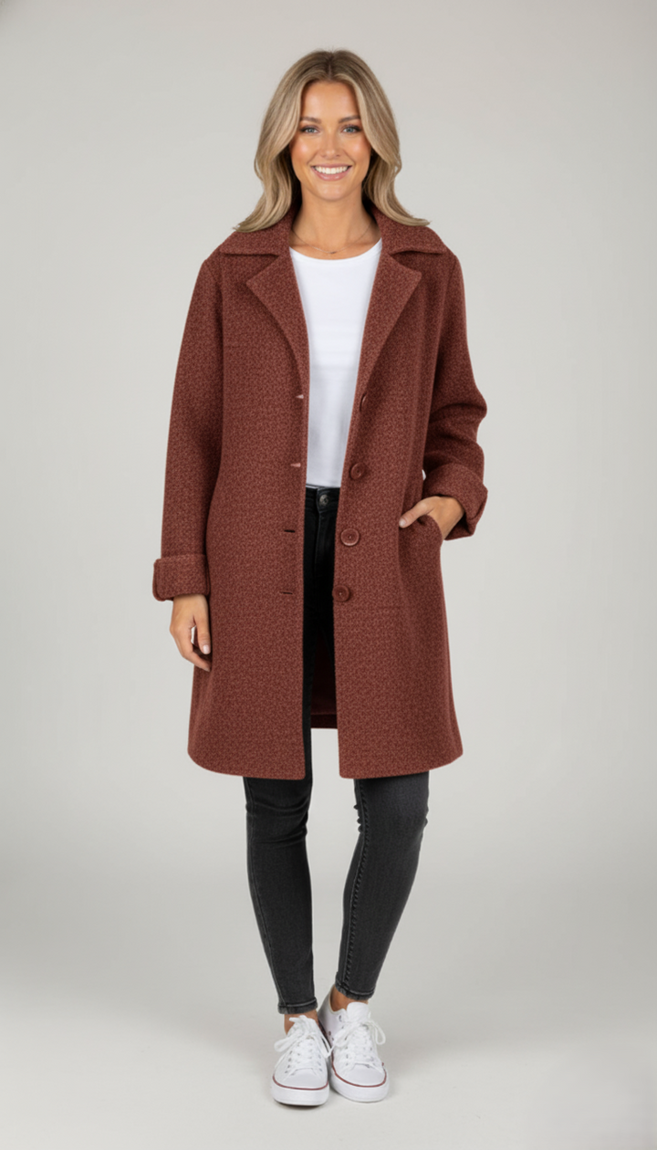 Den Graaf® | Casual Enkelborstig Jas met Wollen Revers