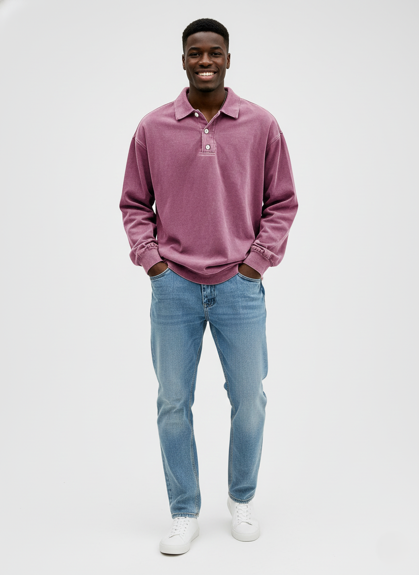 Den Graaf® | Herenpolo met lange mouwen