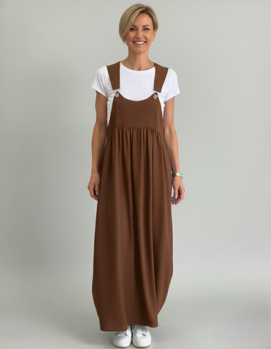 Den Graaf® | Casual jurk met effen bretels