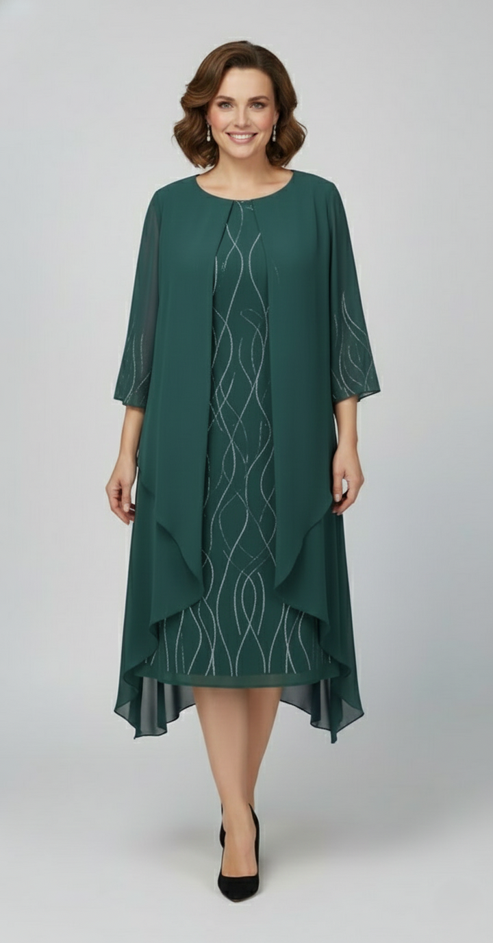 Den Graaf® | Elegante vloeiende jurk met overlay