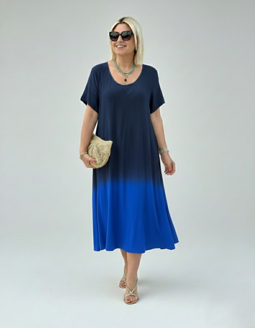 Den Graaf® | Losvallende jurk met zachte overgang in kleur