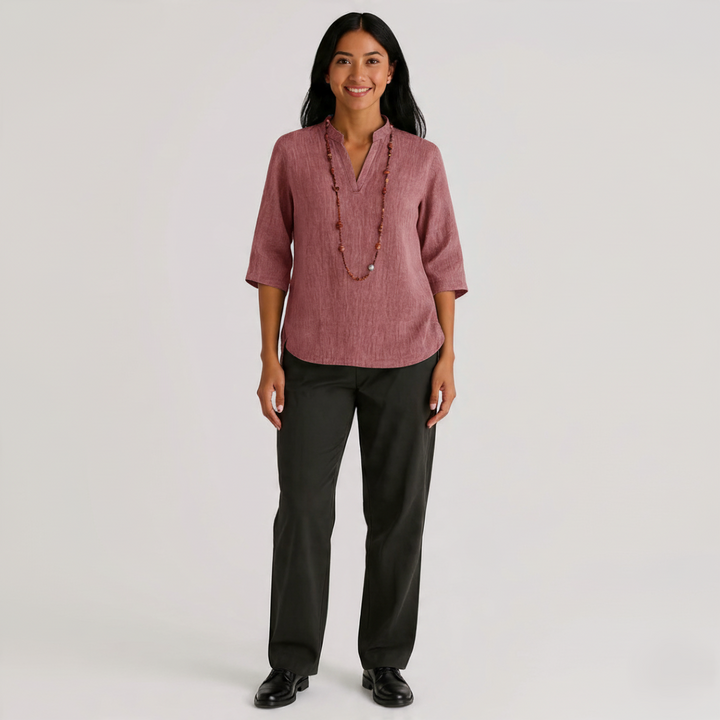 Den Graaf® | Linnen blouse met relaxte elegantie