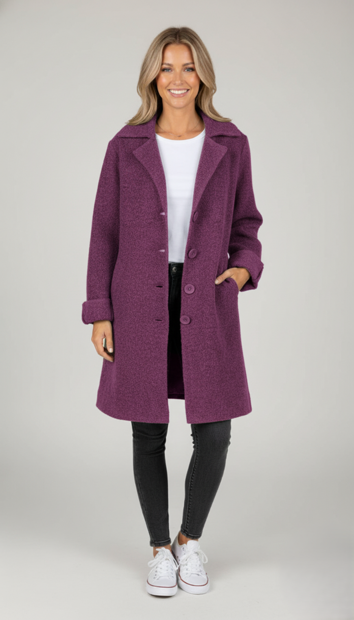 Den Graaf® | Casual Enkelborstig Jas met Wollen Revers