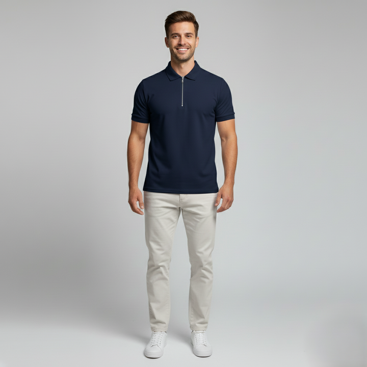 Den Graaf® | Klassieke Rits Polo Shirt