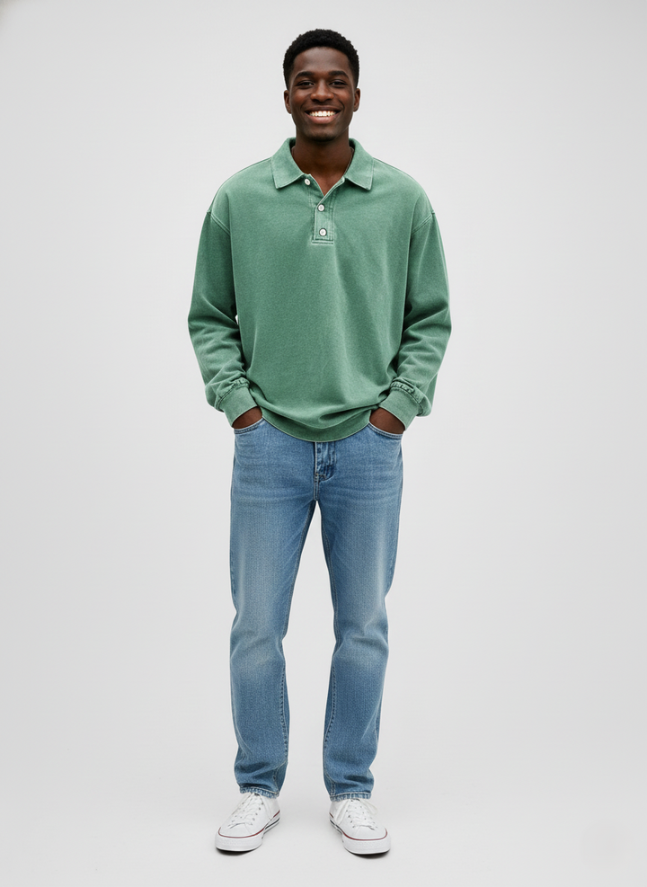 Den Graaf® | Herenpolo met lange mouwen