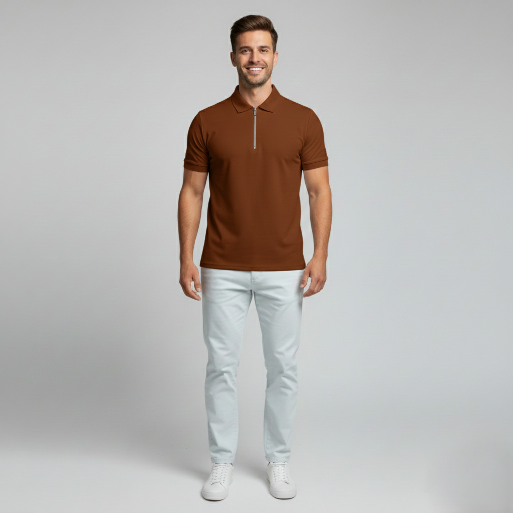 Den Graaf® | Klassieke Rits Polo Shirt