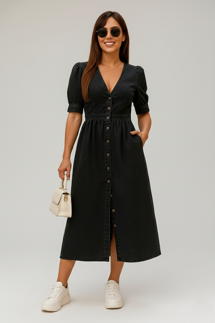 Den Graaf® | Glimmende denim jurk