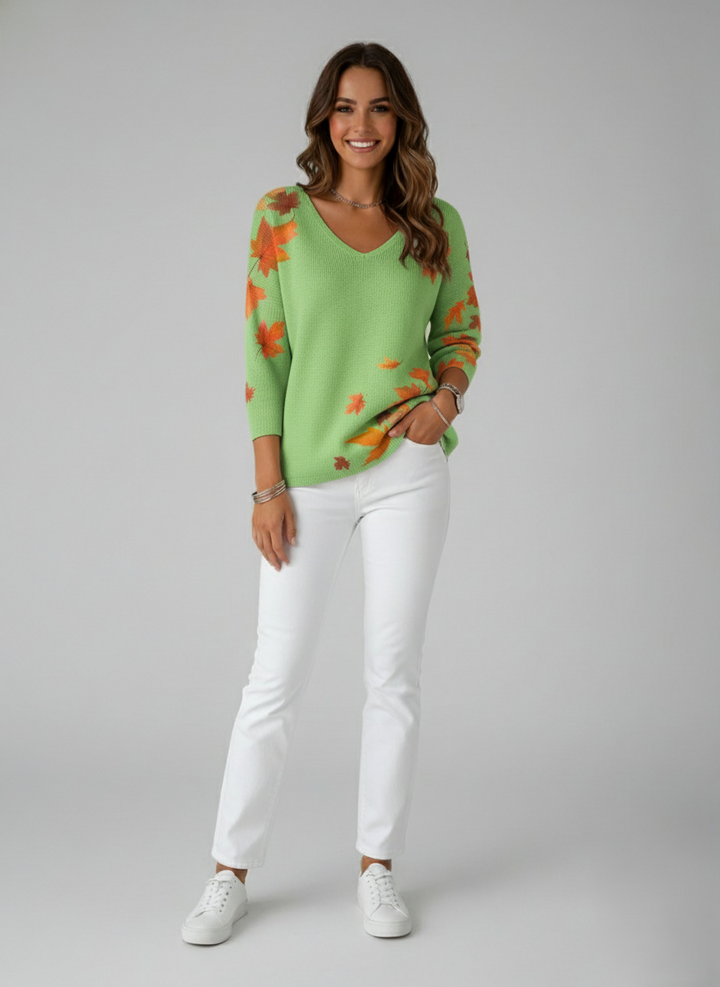Den Graaf® | Kleurrijke trui met V-hals