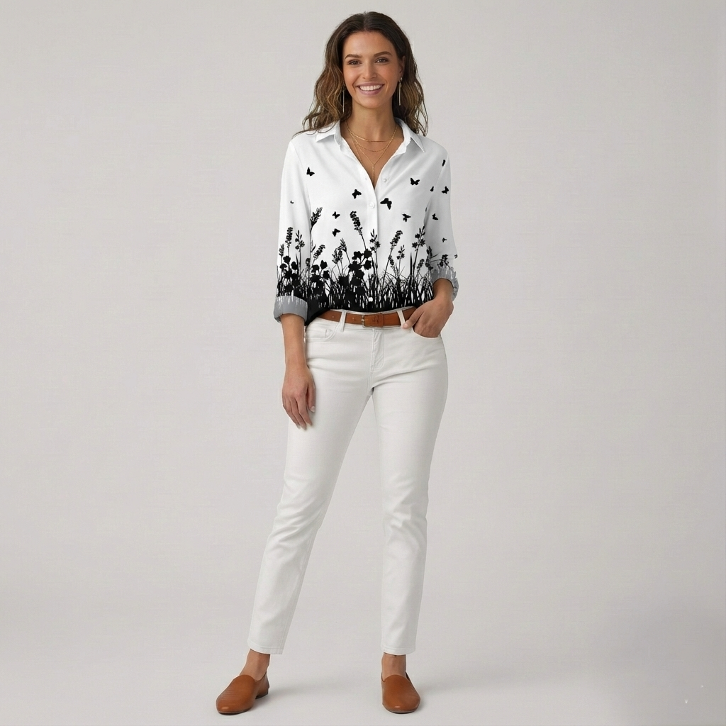 Den Graaf® | MODIEUS BEDRUKTE BLOUSE