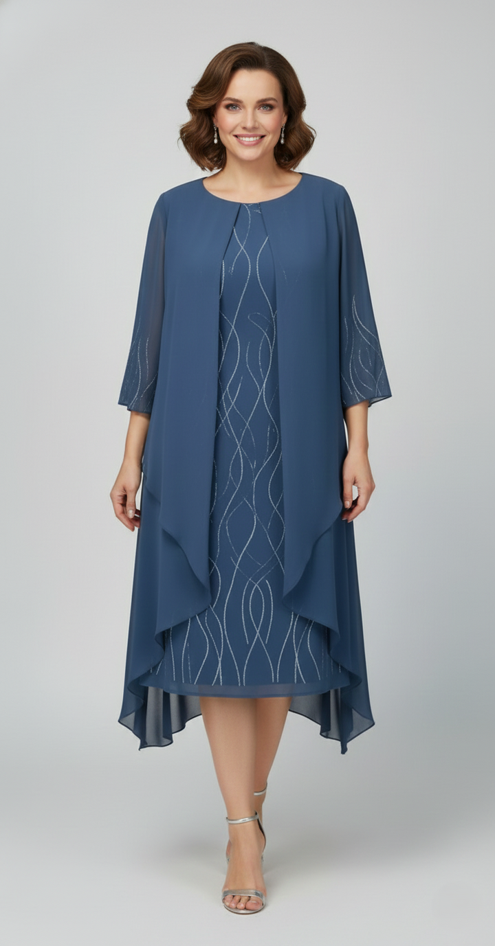 Den Graaf® | Elegante vloeiende jurk met overlay