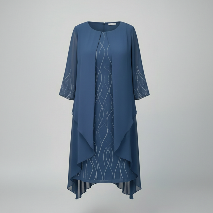 Den Graaf® | Elegante vloeiende jurk met overlay