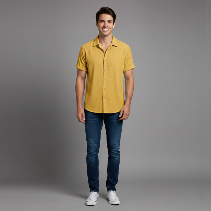 Den Graaf® | Overhemd met Knopen en Korte Mouwen