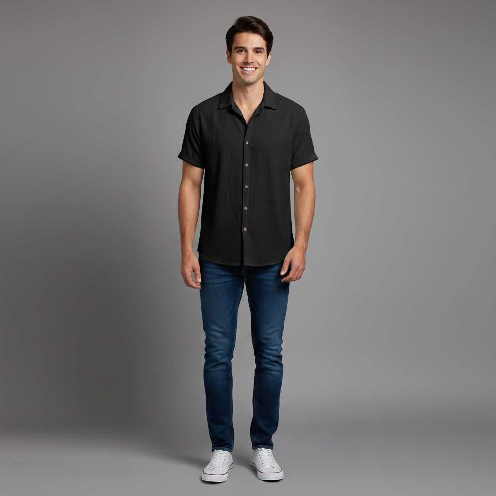 Den Graaf® | Overhemd met Knopen en Korte Mouwen