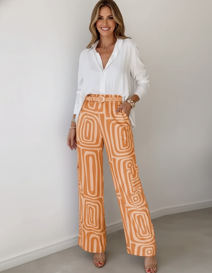 Den Graaf® | Kammay Stijlvolle Pantalon Set – Inclusief Blouse en Riem