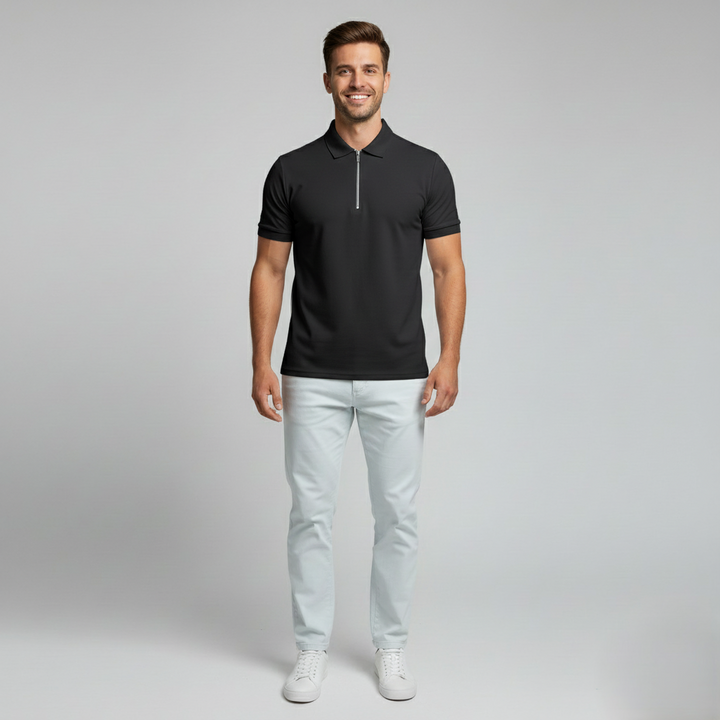 Den Graaf® | Klassieke Rits Polo Shirt