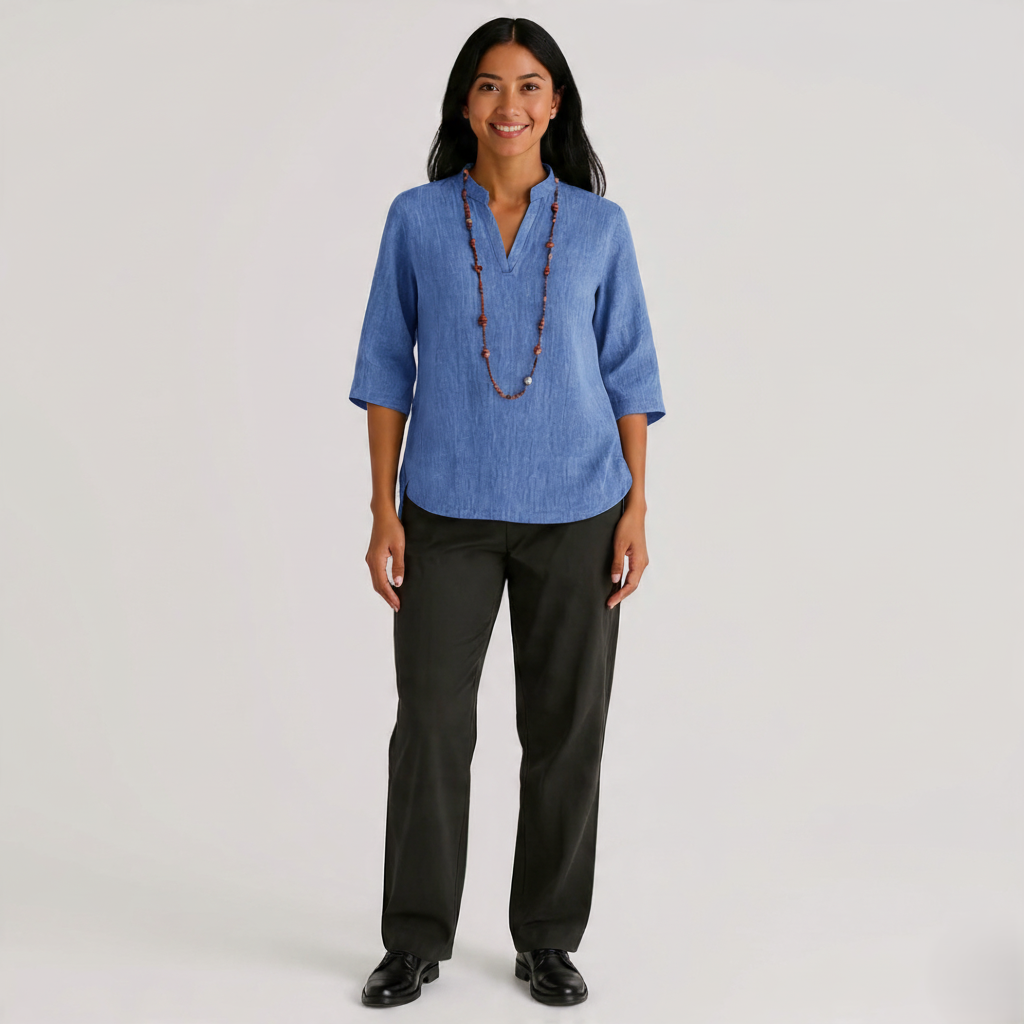 Den Graaf® | Linnen blouse met relaxte elegantie