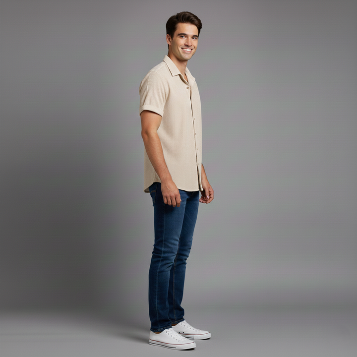 Den Graaf® | Overhemd met Knopen en Korte Mouwen