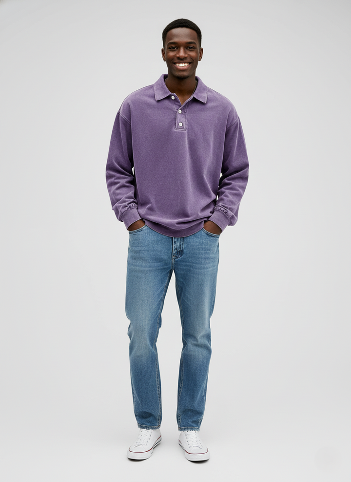 Den Graaf® | Herenpolo met lange mouwen