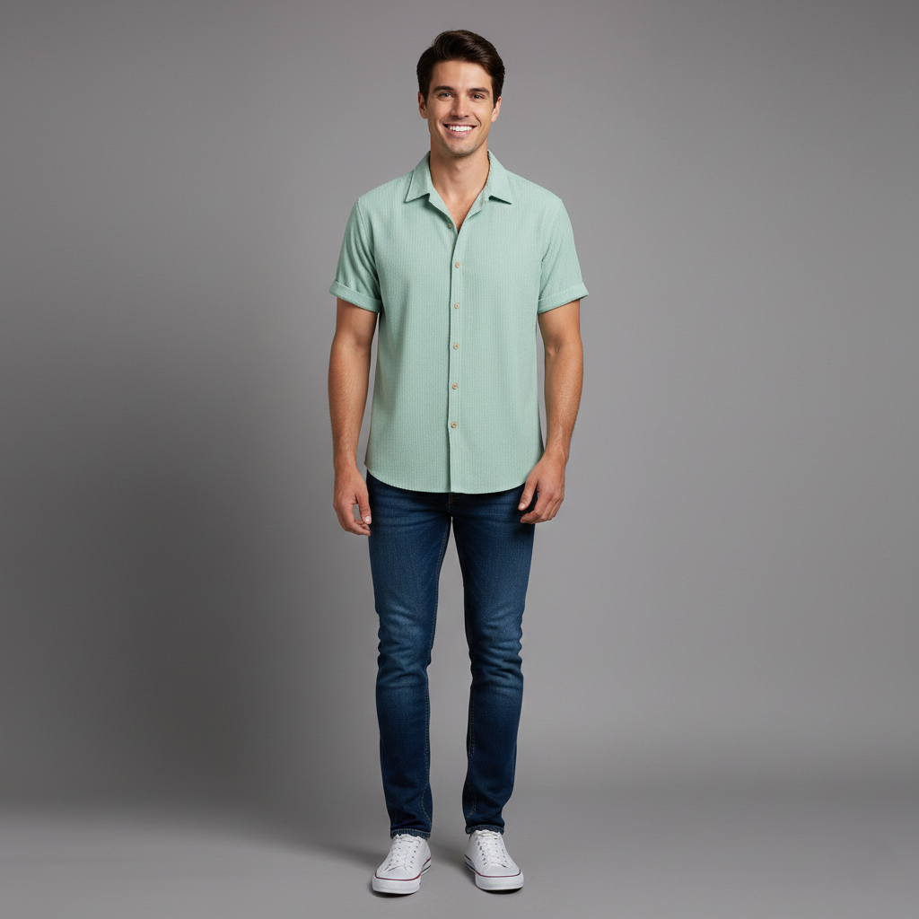 Den Graaf® | Overhemd met Knopen en Korte Mouwen