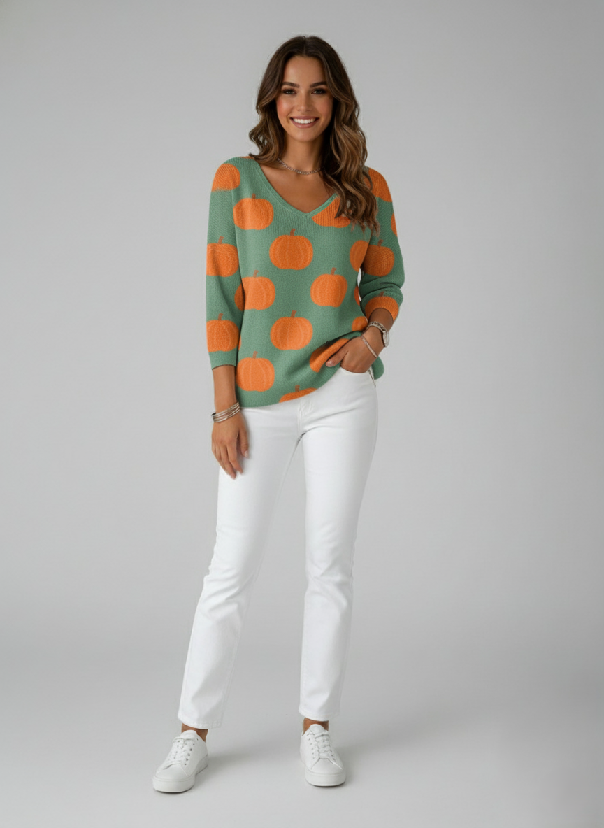 Den Graaf® | Kleurrijke trui met V-hals