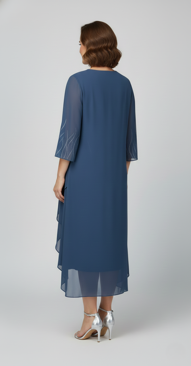 Den Graaf® | Elegante vloeiende jurk met overlay