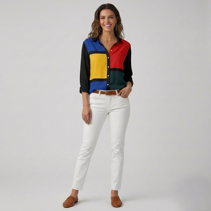 Den Graaf® | MODIEUS BEDRUKTE BLOUSE