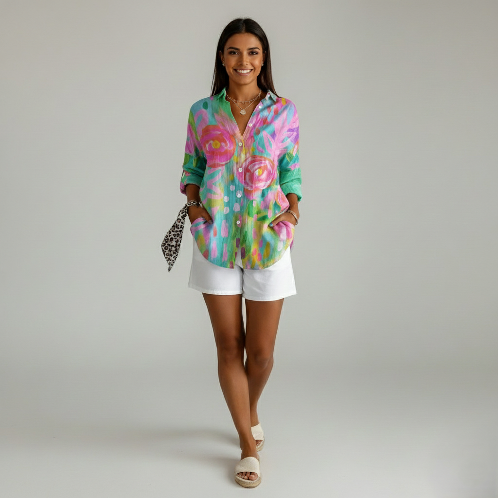 Den Graaf® | Kleurrijke blouse met speelse print