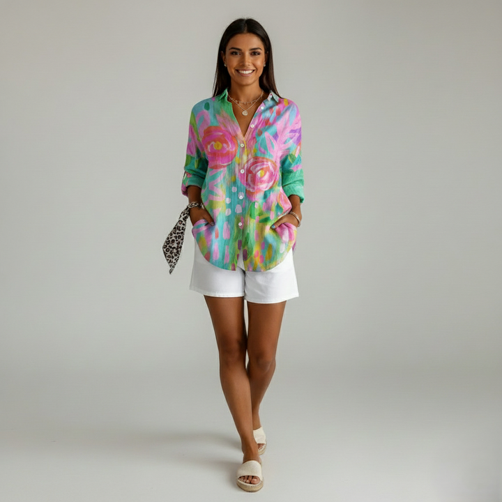 Den Graaf® | Kleurrijke blouse met speelse print