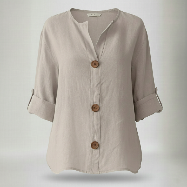 Den Graaf® | Minimalistische Blouse met Verticale Structuur