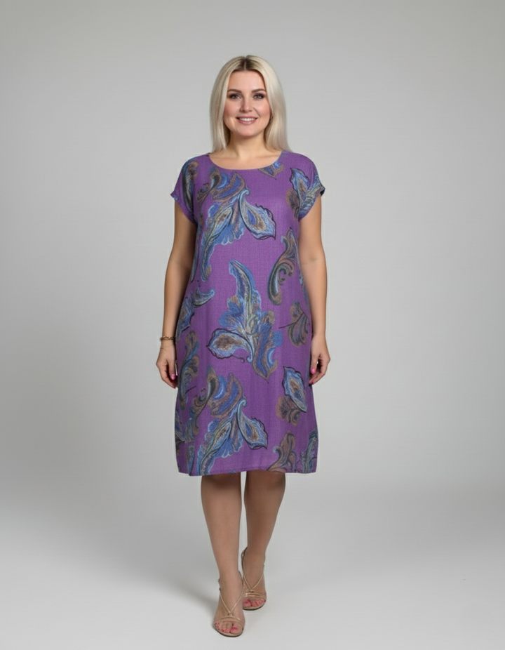 Den Graaf® | Jurk met ronde hals en mooie print