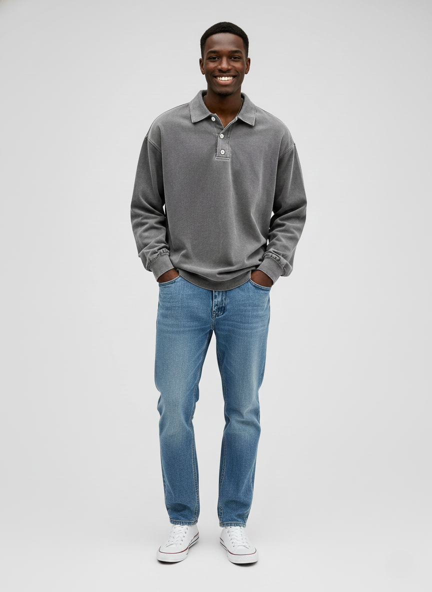 Den Graaf® | Herenpolo met lange mouwen