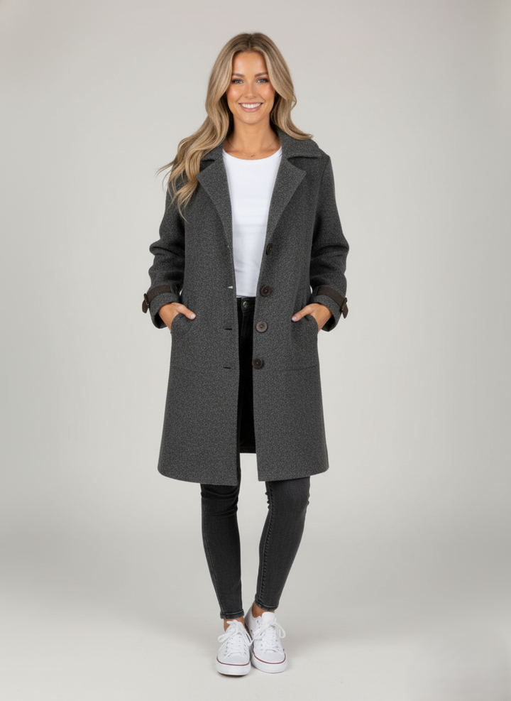 Den Graaf® | Casual Enkelborstig Jas met Wollen Revers