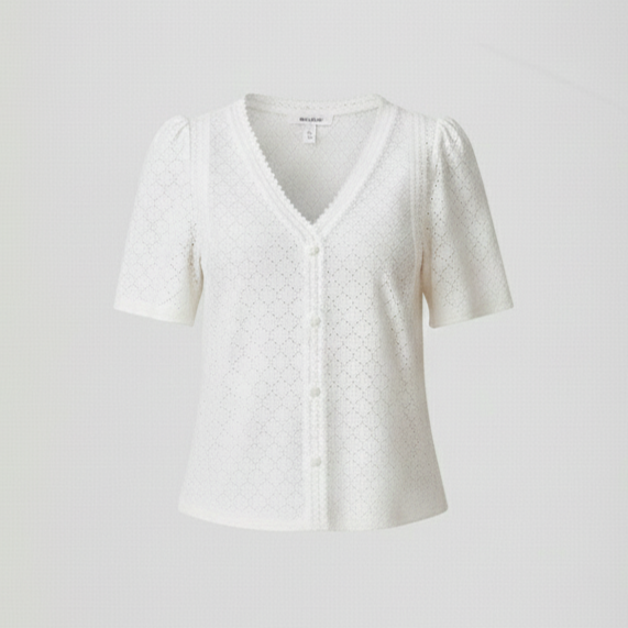 Den Graaf® | KORTE MOUW BLOUSE MET V-HALS