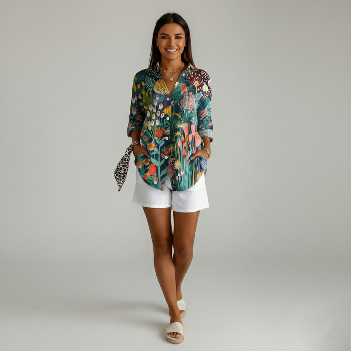 Den Graaf® | Kleurrijke blouse met speelse print