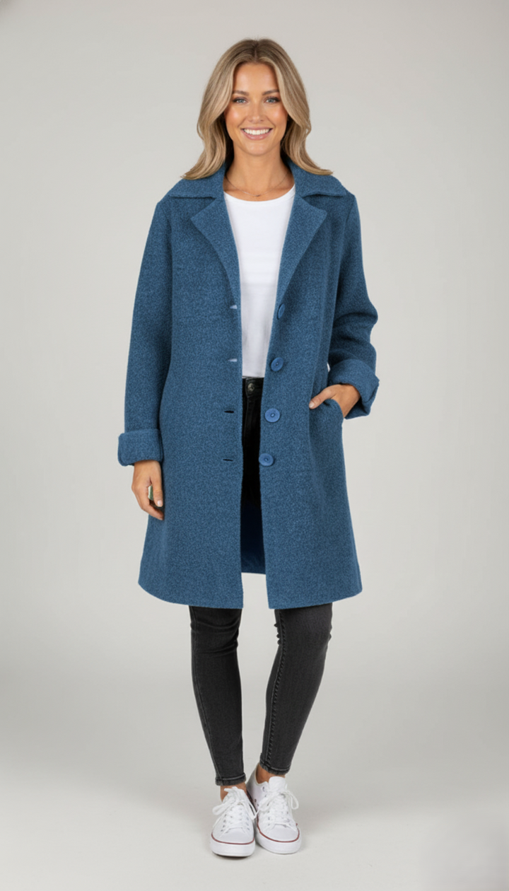 Den Graaf® | Casual Enkelborstig Jas met Wollen Revers